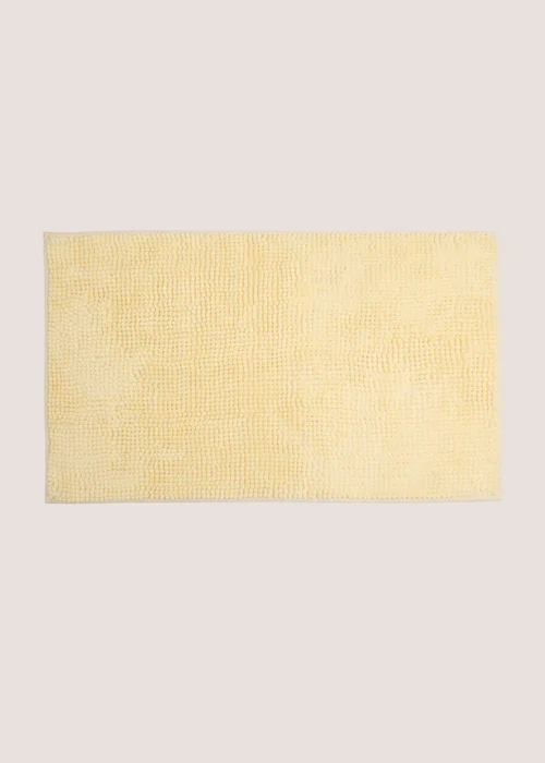 Butter Yellow Chenille Bath Mat Image 1