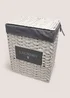 White Wicker Laundry Basket Image 1