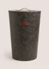 Faux Leather Round Laundry Basket Image 1