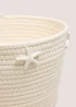 White Shell Embroidered Basket Image 2