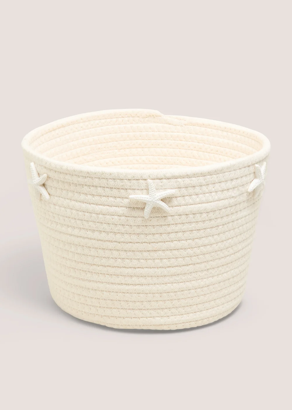 White Shell Embroidered Basket Image 1