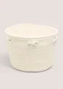 White Shell Embroidered Basket Image 1