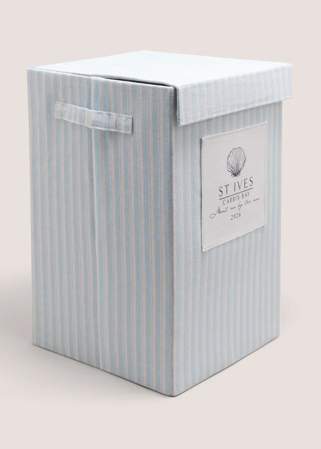 St Ives Stripe Collapsible Laundry Basket