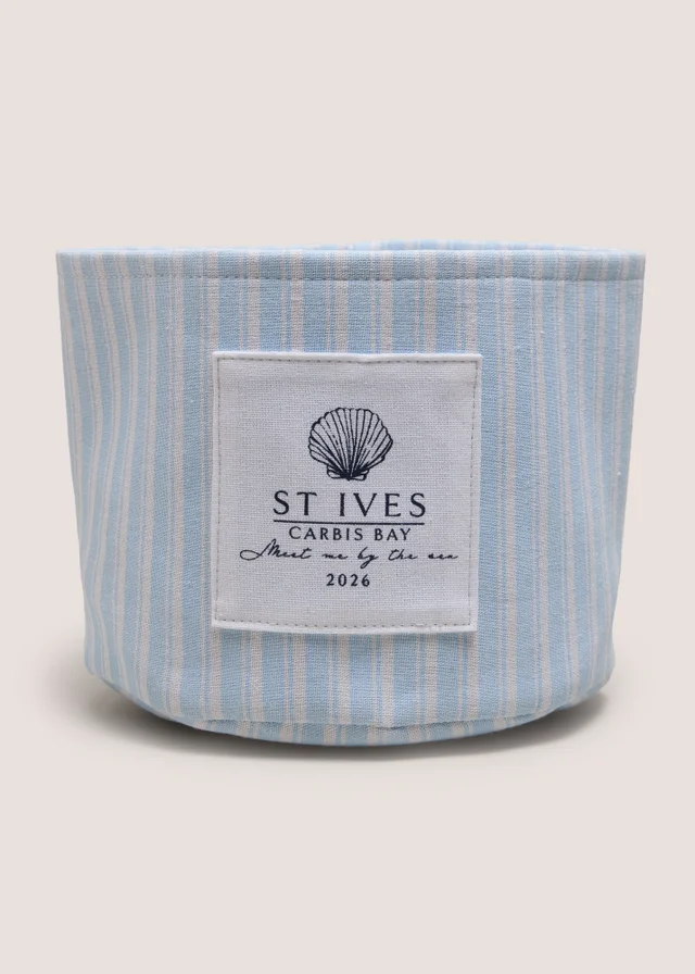 Blue St Ives Stripe Storage Basket