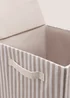 Beige Stripe Collapsible Laundry Basket Image 2