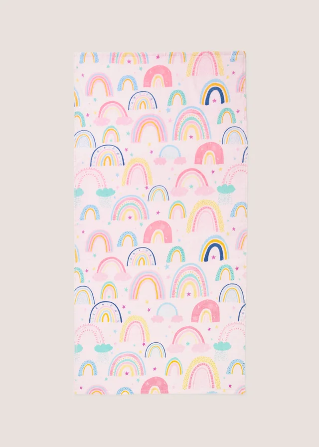 Kids Pink Rainbow Beach Towel