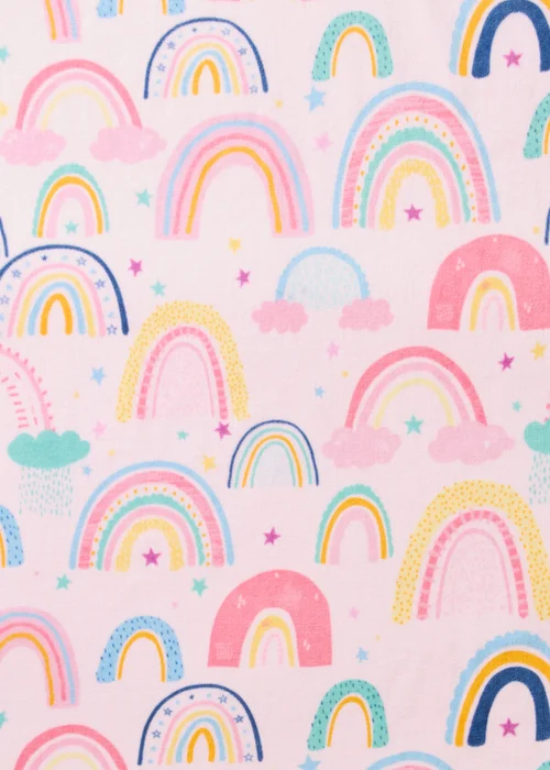 Kids Pink Rainbow Beach Towel Image 2