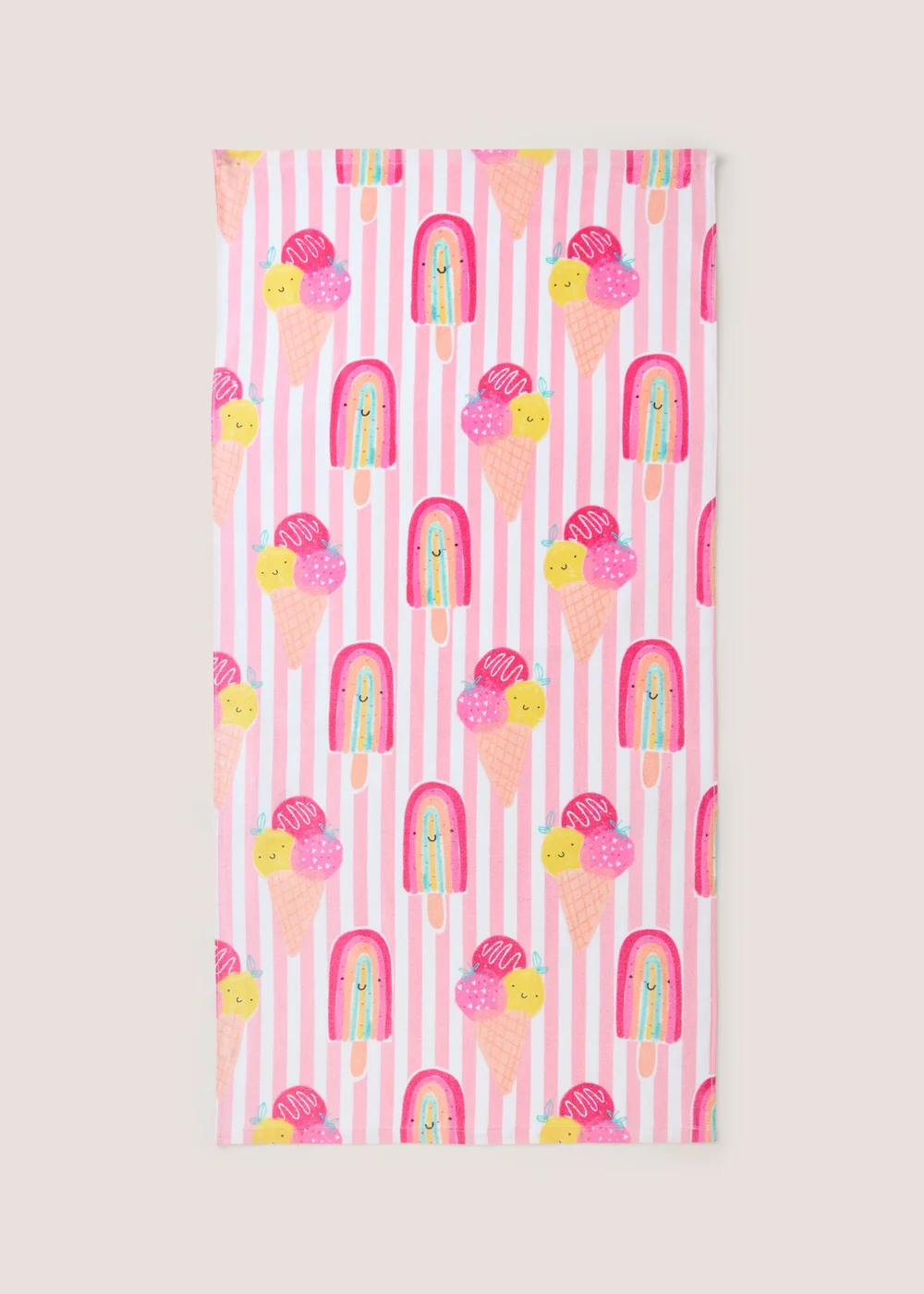Pink Ice Cream Beach Towel Image 1