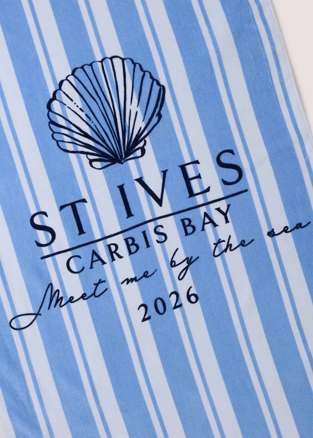 Blue Stripe St Ives Beach Towel Image 2