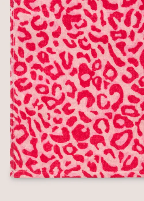 Kids Pink Leopard Beach Towel Image 2