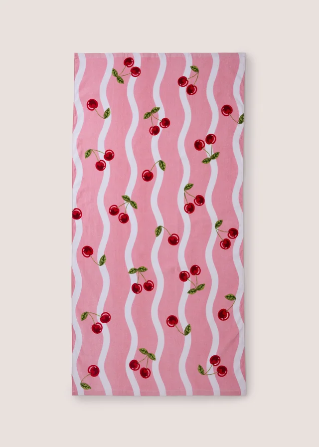 Pink Cherry Beach Towel