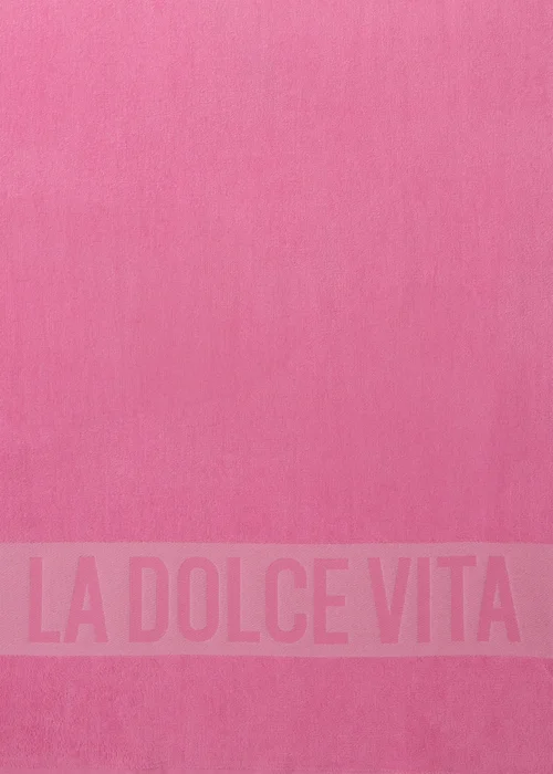 Pink Slogan Beach Towel Image 2