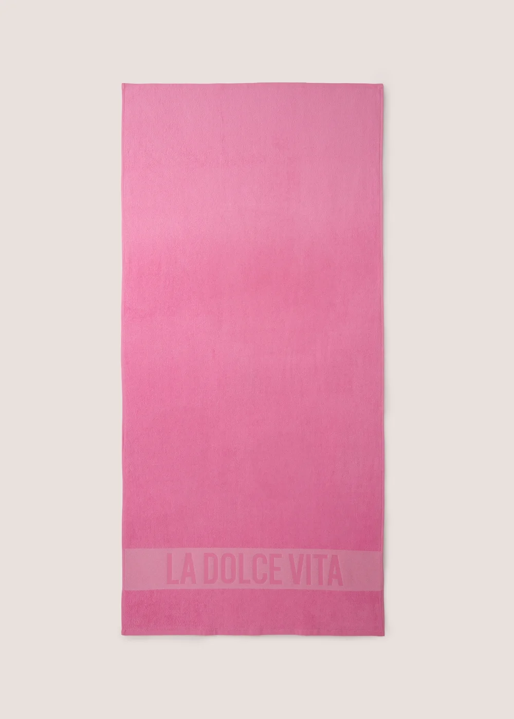 Pink Slogan Beach Towel Image 1