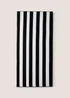 Black Stripe Beach Towel Image 1