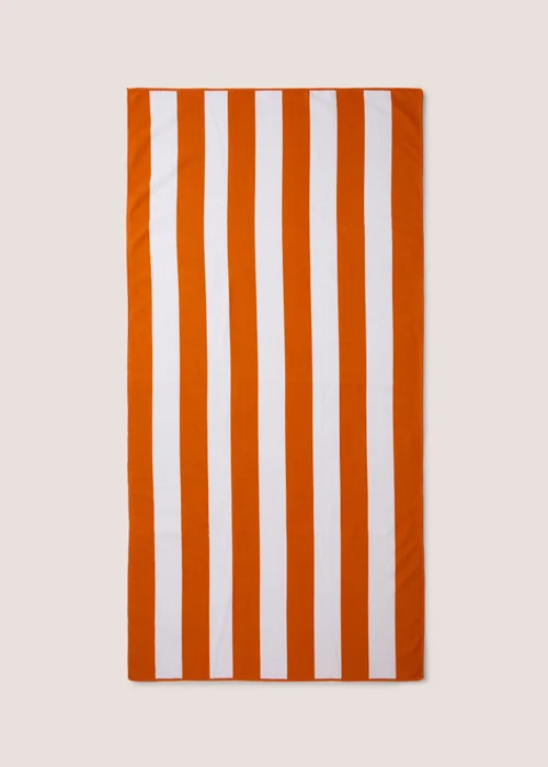 Orange Stripe Beach Towel Image 1