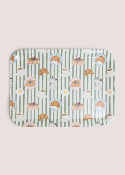Breakfast Print Tea Tray Image 1