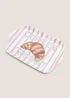Pink Striped Coffee & Croissant Tea Tray Image 2