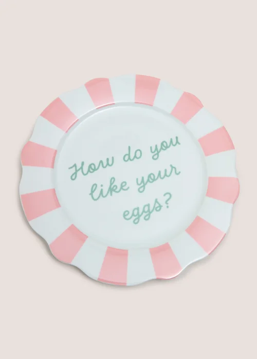 Pink Breakfast Slogan Dinner Plate Image 2
