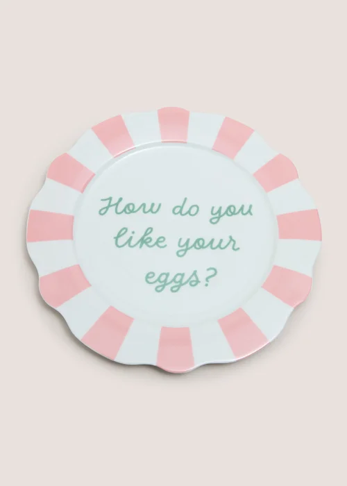 Pink Breakfast Slogan Dinner Plate Image 1