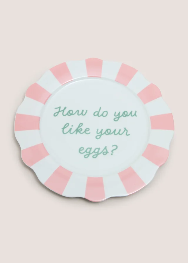 Pink Breakfast Slogan Dinner Plate