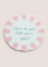 Pink Breakfast Slogan Dinner Plate Image 1