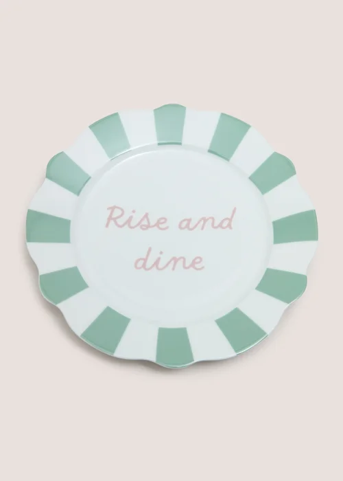 Green Breakfast Slogan Side Plate Image 1
