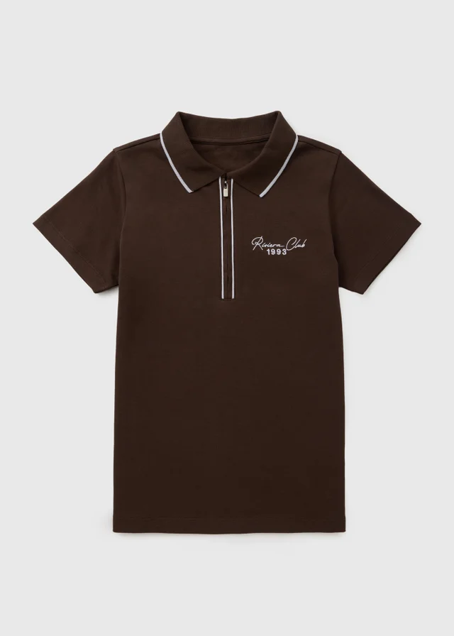 Boys Brown Riviera Club Polo Shirt (7-15 Years)