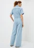 Light Wash Denim Boiler Suit - Size 8 Image 3