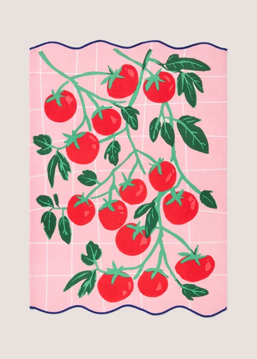 Sorrento Tomato Print Tea Towel Image 1