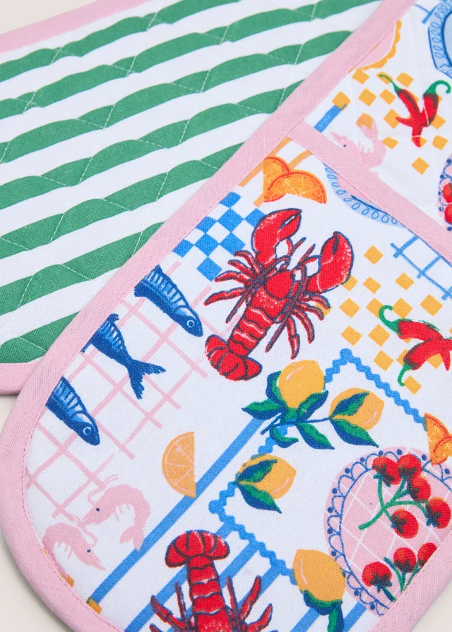 Multicolour Sorrento Printed Oven Gloves