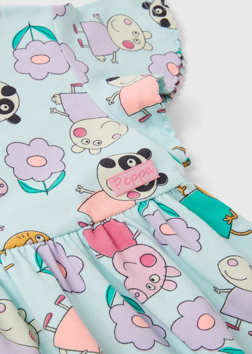 Peppa Pig Girls Blue Frill Jersey Dress (1-5yrs) - 1-1.5 Yrs Image 2