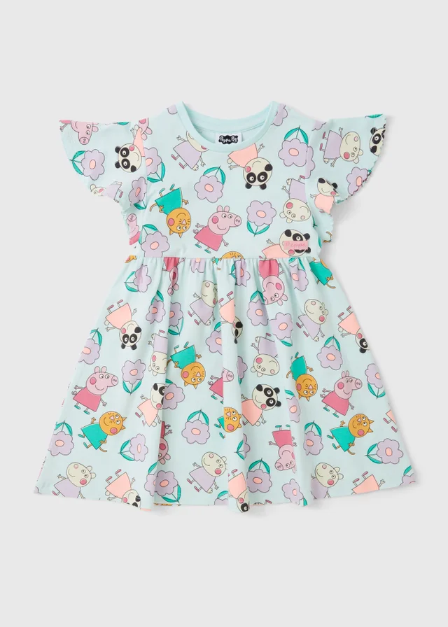 Peppa Pig Girls Blue Frill Jersey Dress (1-5yrs)