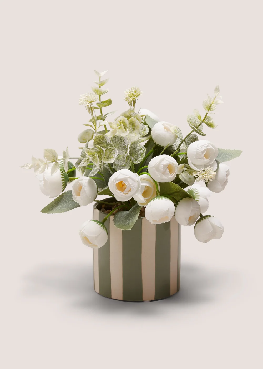 Peony Buds In Stripe Pot Image 1