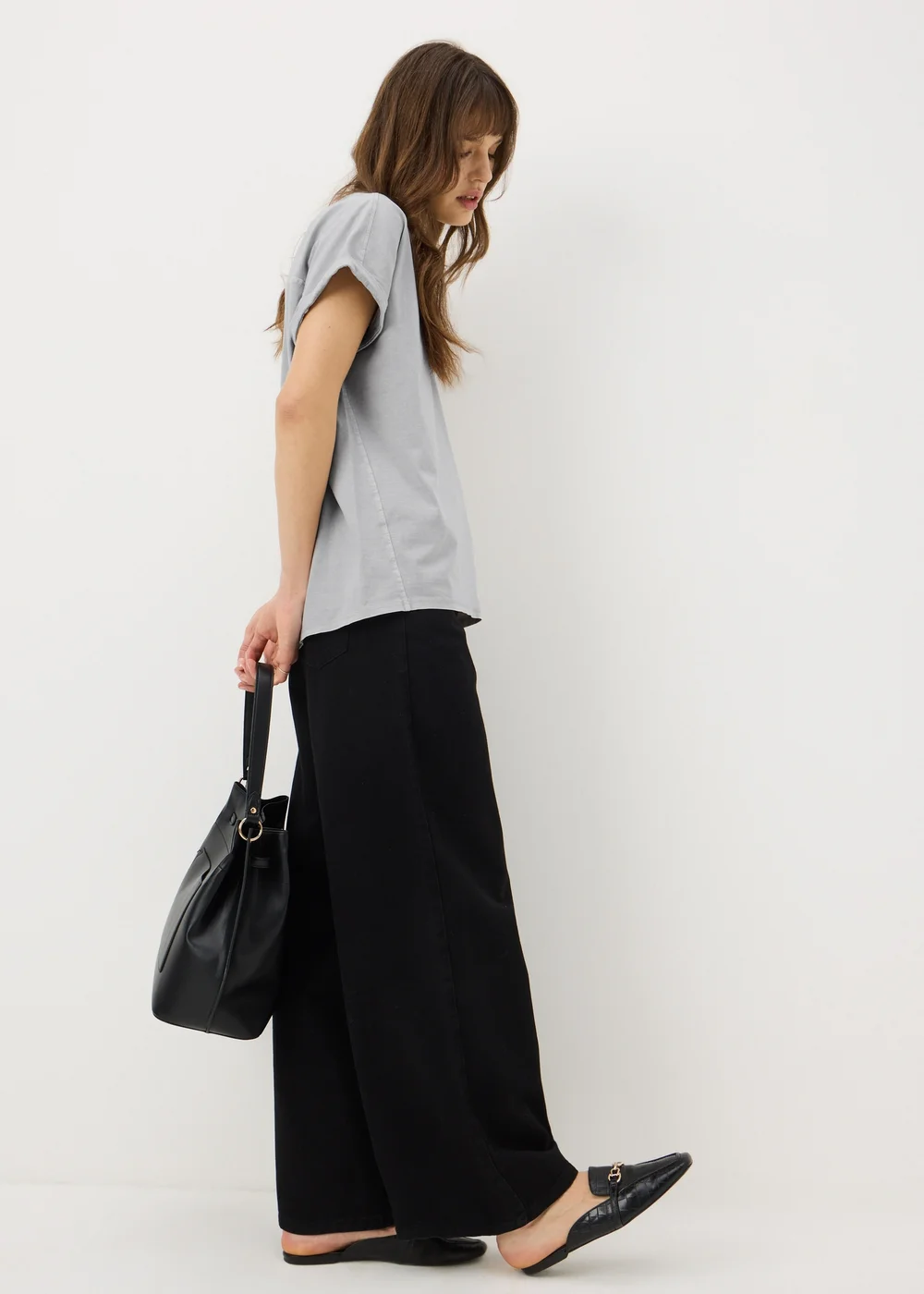 Blue Acid Wash Longline T-Shirt - Small Image 2