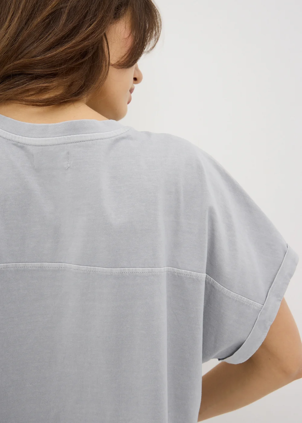 Blue Acid Wash Longline T-Shirt - Small Image 3