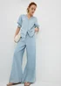 Blue Chambray Co Ord Popover Blouse - Size 8 Image 1