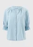 Blue Chambray Co Ord Popover Blouse - Size 8 Image 3
