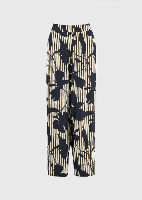 Et Vous Multi Floral Stripe Wide Leg Co Ord Trousers - Size 10 29 leg Image 3