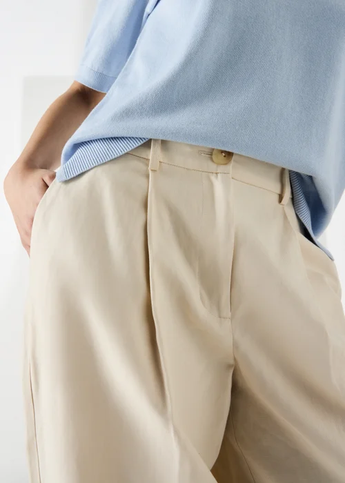 Et Vous Cream Barrel Leg Trousers - 10/L31 Image 2