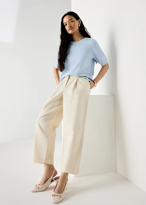 Et Vous Cream Barrel Leg Trousers - 10/L31 Image 1