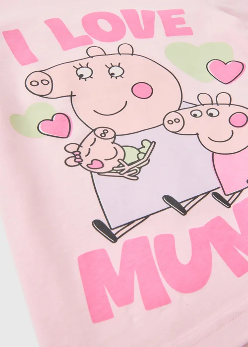 Peppa Pig Girls Pink I Love Mummy Pyjama Set (1-7yrs) - 1 to 1 half years Image 2