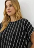 Black Stripe Co Ord Top - Size 8 Image 3