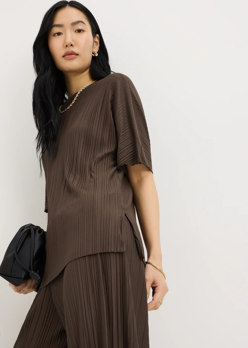 Chocolate Brown Pleated Co Ord Top - 12 Image 2