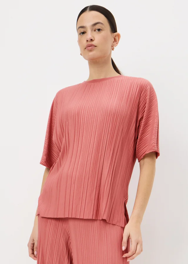 Dusty Pink Pleated Co Ord Top
