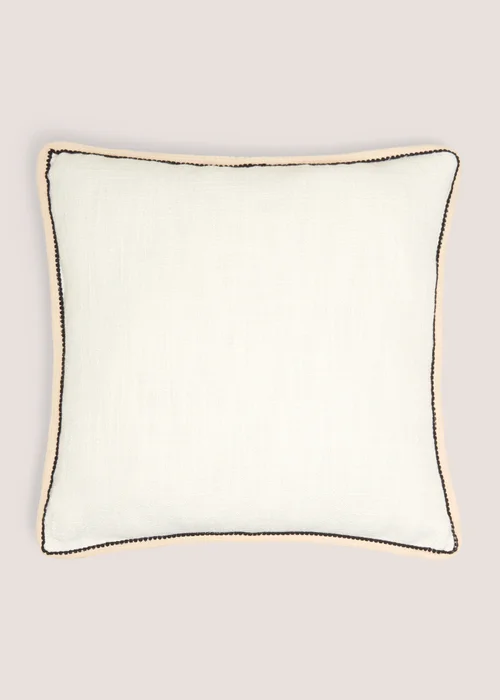 Ivory Textured Contrast Cushion Image 1