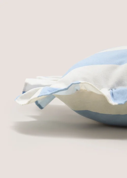 Blue Stripe Frill Cushion Image 2