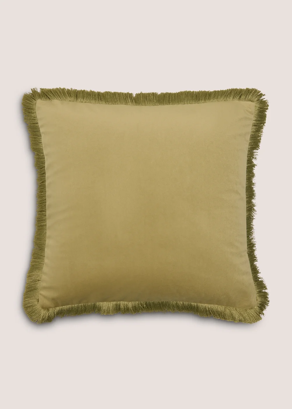 Green Fringe Cushion Image 1