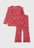Girls Pink Heart Brushed Ribbed Top & Legging Set (1-7yrs) - Age 2 - 3 Years Image 1