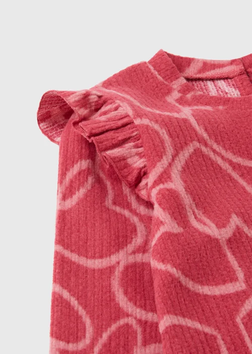 Girls Pink Heart Brushed Ribbed Top & Legging Set (1-7yrs) - Age 2 - 3 Years Image 2