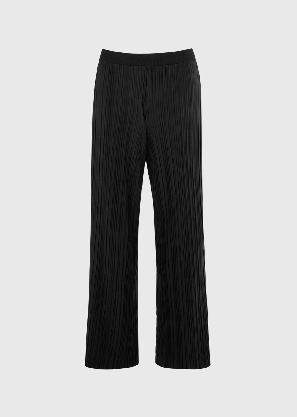 Black Plisse Wide Leg Co Ord Trousers - 14/L29 Image 4